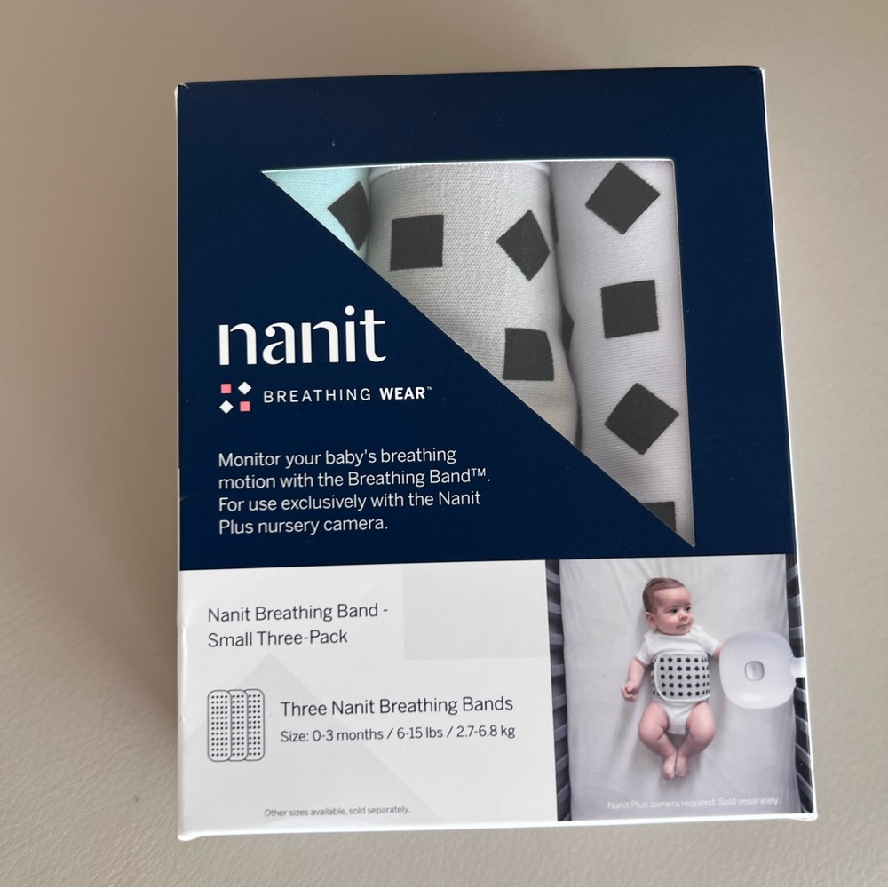 Baby Newborn-3 Months Breathing Wear Band for Nanit Cameras 3-Pack (NEW)